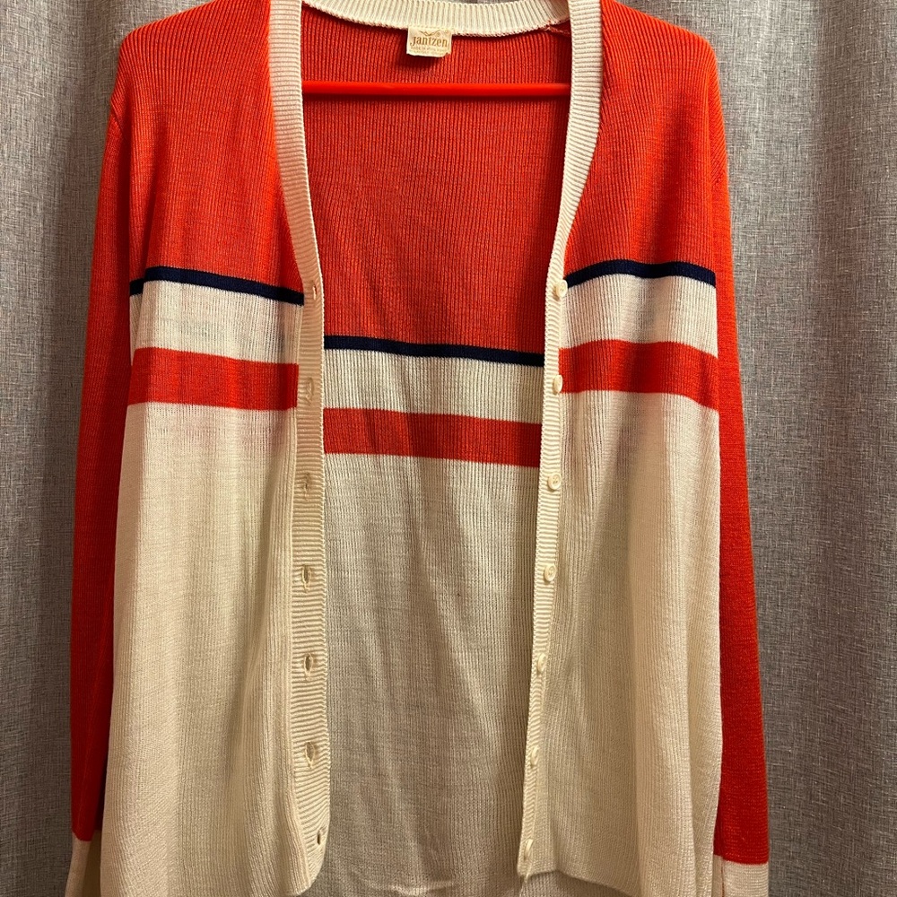 Red white and blue vintage Jantzen cardigan size M/L